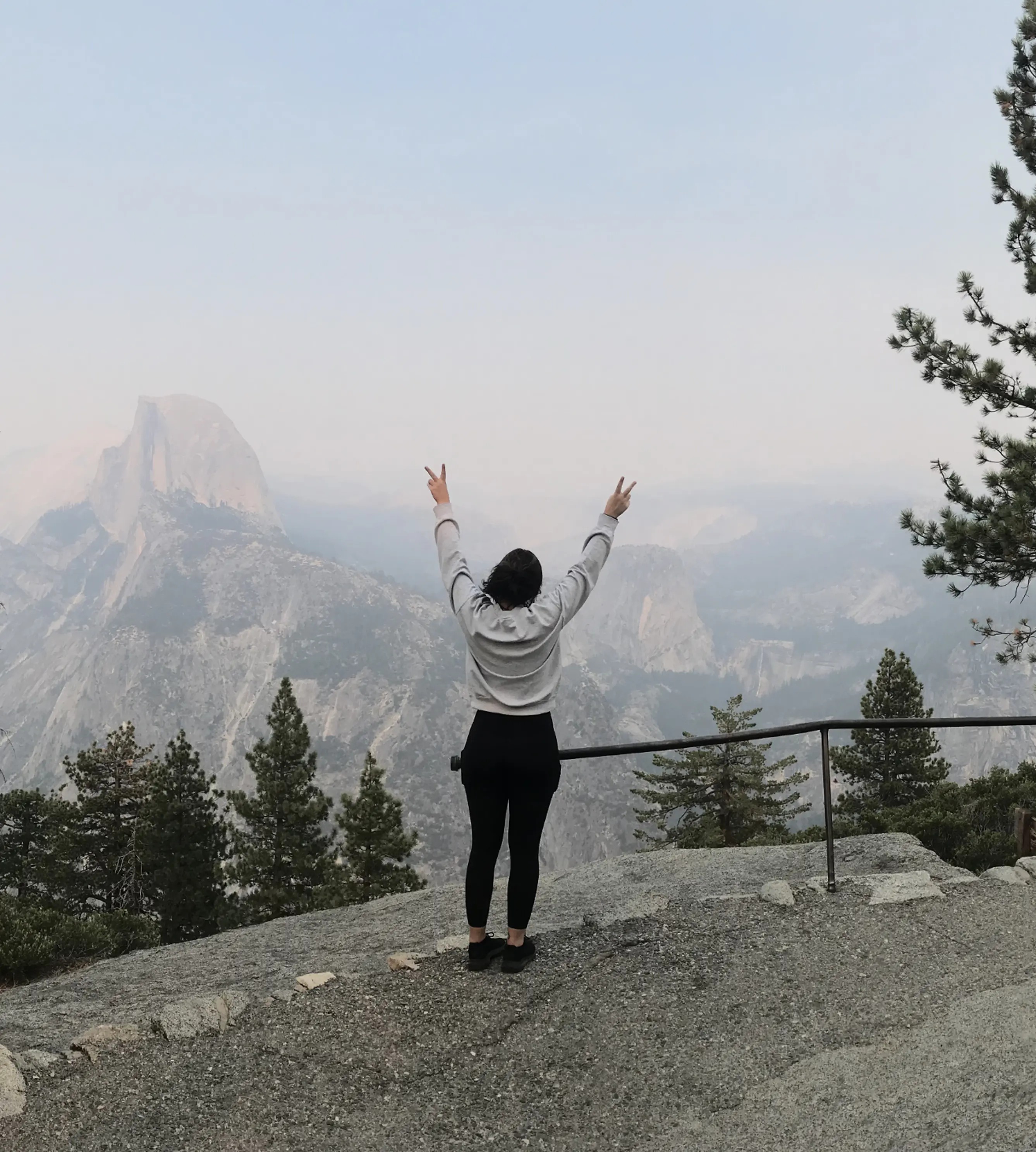 Emma looking over the valley at Yosemite